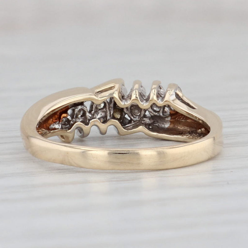 Gray 0.20ctw Diamond Wedding Band 10k Yellow Gold Sz 7.25 Stackable Anniversary Ring