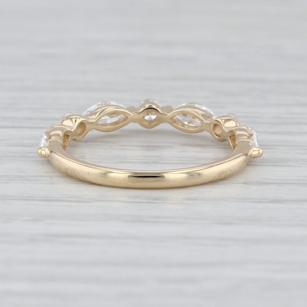 New 0.94ctw Lab Grown Diamond Wedding Band 14k Yellow Gold Sz 6.5 Stackable Ring
