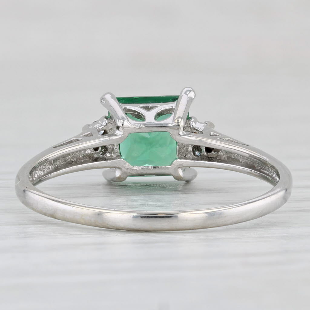 Light Gray 3.31ctw Princess Green Cubic Zirconia Ring 14k White Gold Size 11