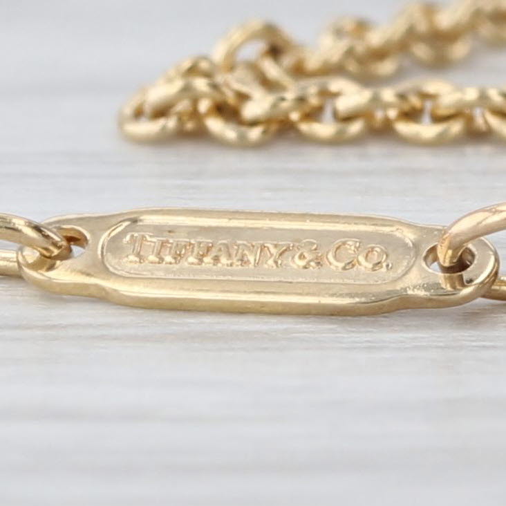 Tiffany & Co 1837 Circle Disc Pendant Necklace w/ Pouch 16" Cable Chain