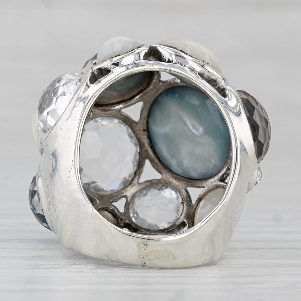 Gray Ippolita Rock Candy Collection Ring Sterling Silver Mother of Pearl Quartz