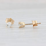 Light Gray 0.33ctw Solitaire Diamond Stud Earrings 14k Yellow Gold Round Studs