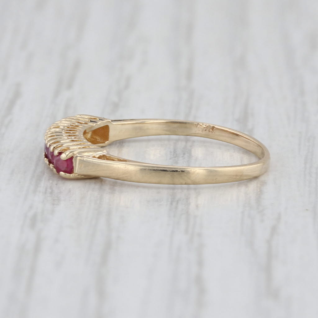 0.35ctw Ruby Stackable Ring 10k Yellow Gold Size 5.5