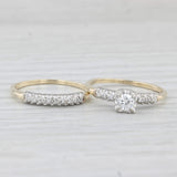 0.23ctw Diamond Engagement Ring Wedding Band Bridal Set 14k Yellow Gold Size 8