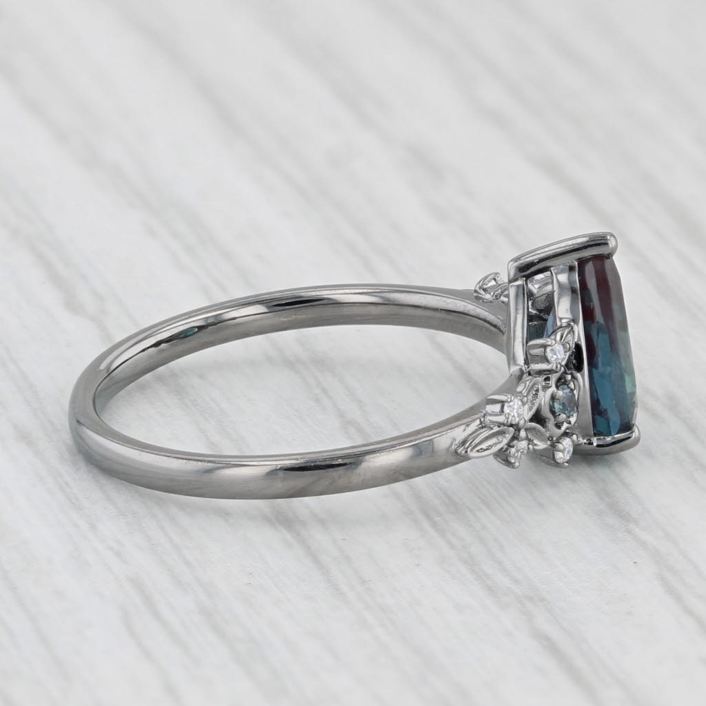 Light Gray 1.30ctw Lab Created Alexandrite Moissanite Ring 14k Gold Size 5.5-5.75 Gothic