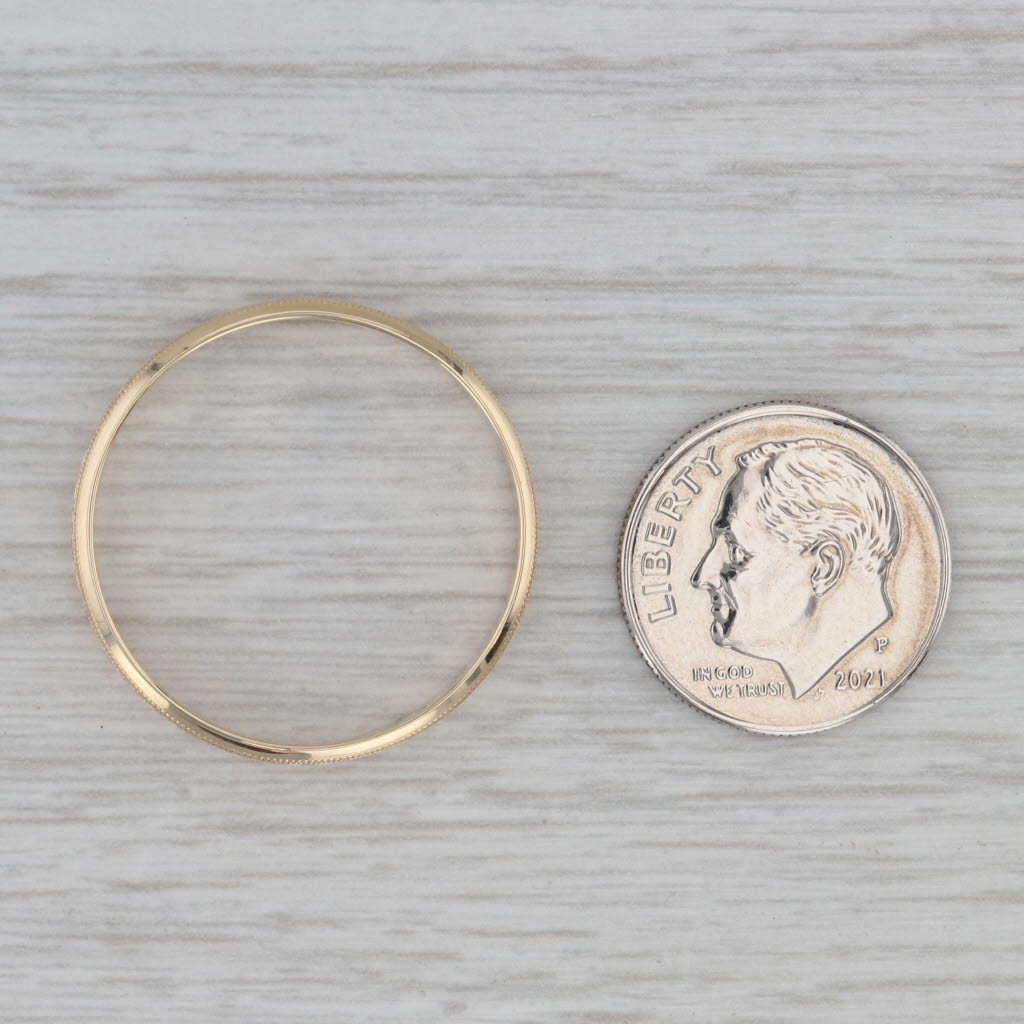 Gray Vintage 14K Yellow Gold Engraved Floral Pattern Wedding Band Size 13.25 Ring
