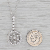 0.54ctw Diamond Eternity Circle Pendant Necklace 14k Gold 18.5" Cable Chain