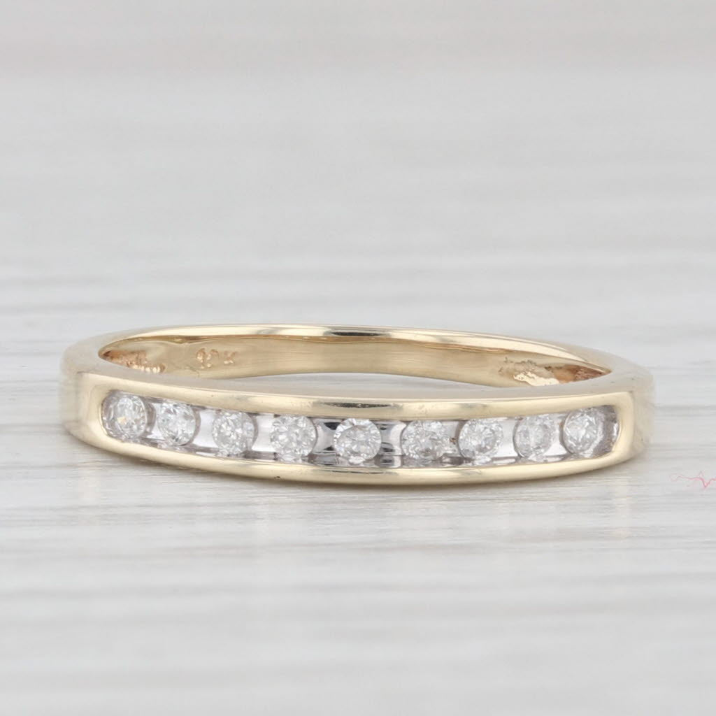 Light Gray Diamond Wedding Band 14k Yellow Gold Size 4 Ring Stackable Anniversary