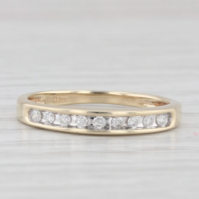 Diamond Wedding Band 14k Yellow Gold Size 4 Ring Stackable Anniversary