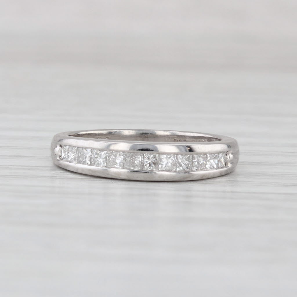 0.50ctw Diamond Channel Set Wedding Band 900 Platinum Size 6.5 Stackable Ring