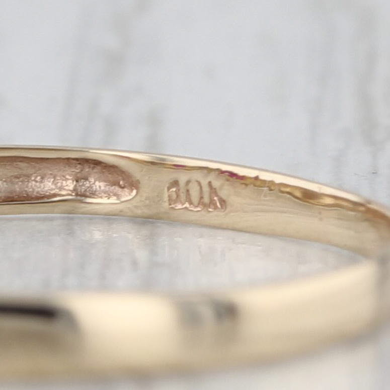 0.30ctw Ruby Diamond Stackable Ring 10k Yellow Gold Size 8.75 Bridal