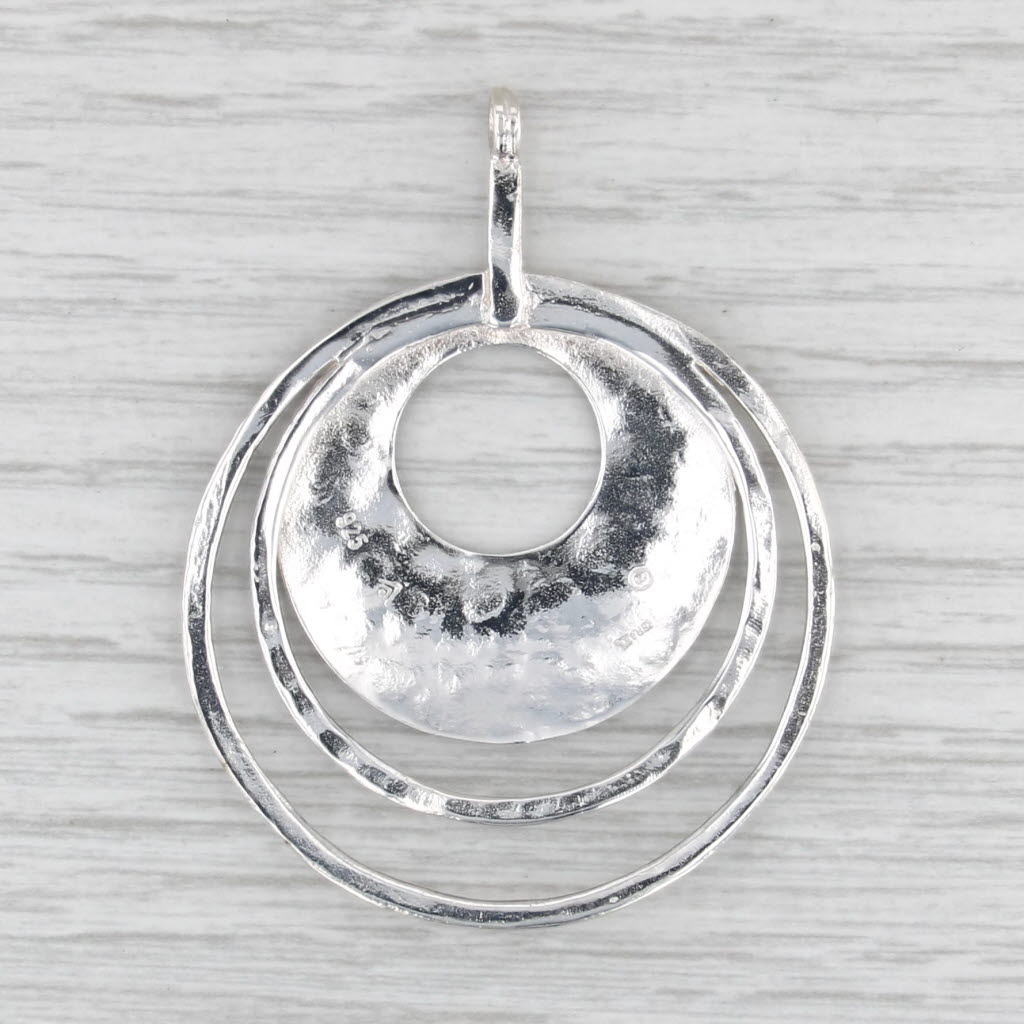 Silpada Perspectiva Hammered Sterling Silver 3-Circles Pendant Statement Retired