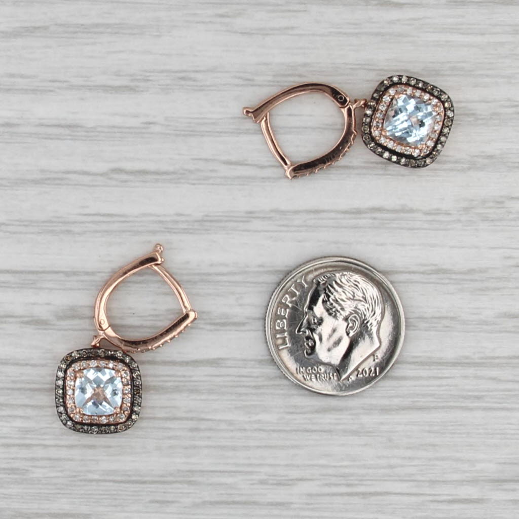 Effy 2.11ctw Diamond Goshenite Dangle Earrings 14k Rose Gold