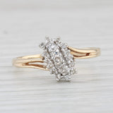 Light Gray 0.17ctw Diamond Cluster Bypass Ring 10k Yellow Gold Size 7.25