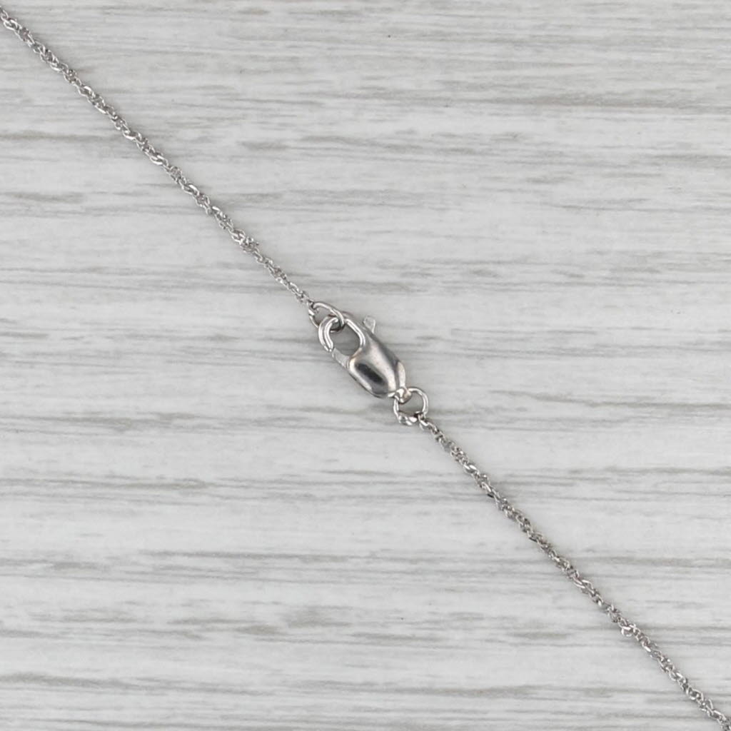 18" 1.1mm Fine Rope Chain Necklace 14k White Gold
