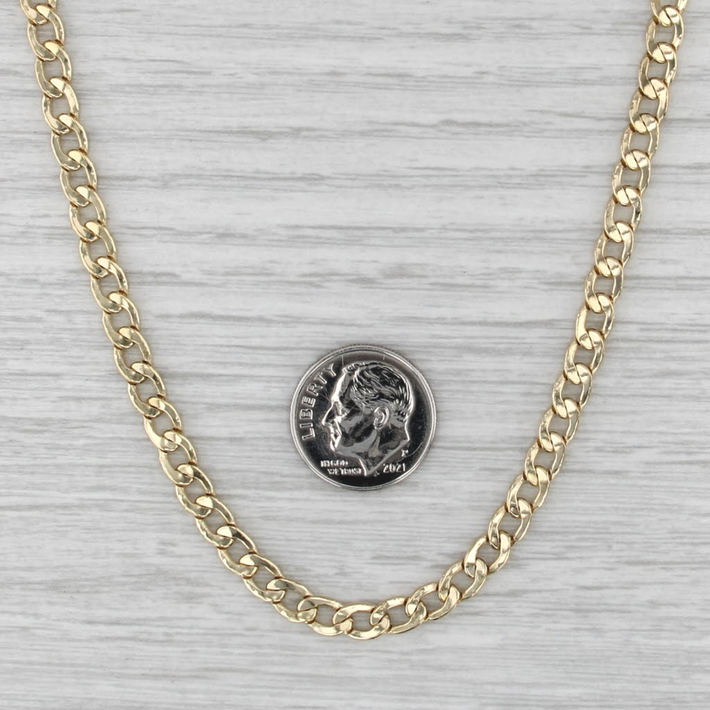 Curb Chain Necklace 18k Yellow Gold Italian 20" 4.6mm