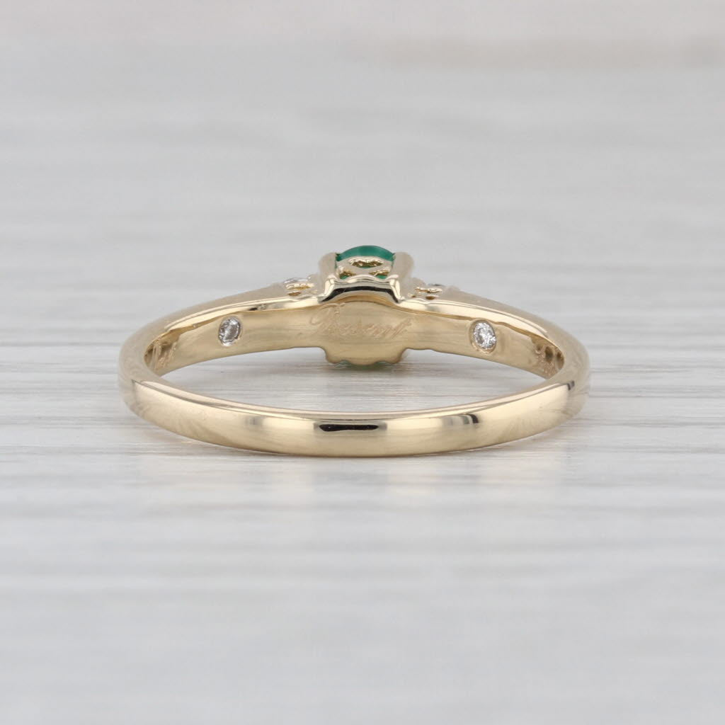 0.36ctw Emerald Diamond Ring 14k Yellow Gold Size 7 Engagement