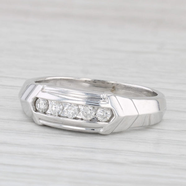 Vintage 0.20ctw Diamond Wedding Band 10k White Gold Size 8.5 Ring