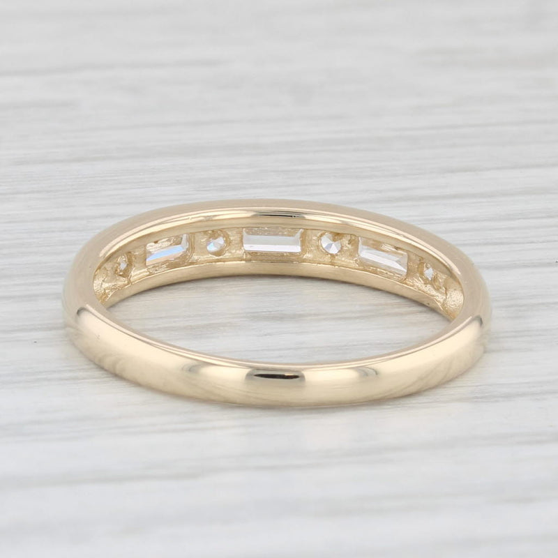 0.60ctw Cubic Zirconia Wedding Band 14k Yellow Gold Size 7 Stackable Ring