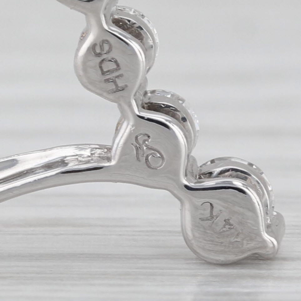 0.91ctw Diamond Open Heart Pendant 14k White Gold Floating Drop