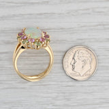 Gray Karin Tremonti Opal Sapphire Halo Ring 18k Yellow Gold Size 7 Cocktail