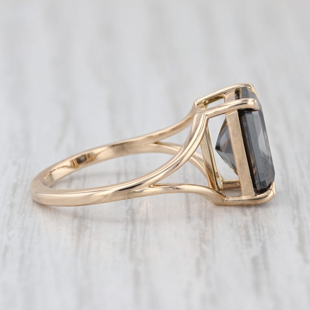 4.48ct Moissanite Solitaire Ring 10k Yellow Gold Size 7.75