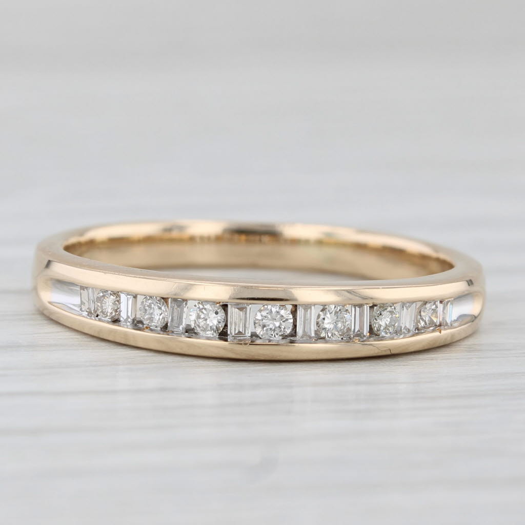 Light Gray 0.25ctw Diamond Wedding Band 14k Yellow Gold Size 9.75 Ring