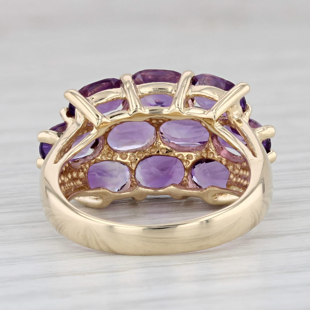 Gray 4.20ctw Amethyst Cluster Ring 14k Yellow Gold Size 6.25 Cocktail