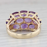 4.20ctw Amethyst Cluster Ring 14k Yellow Gold Size 6.25 Cocktail