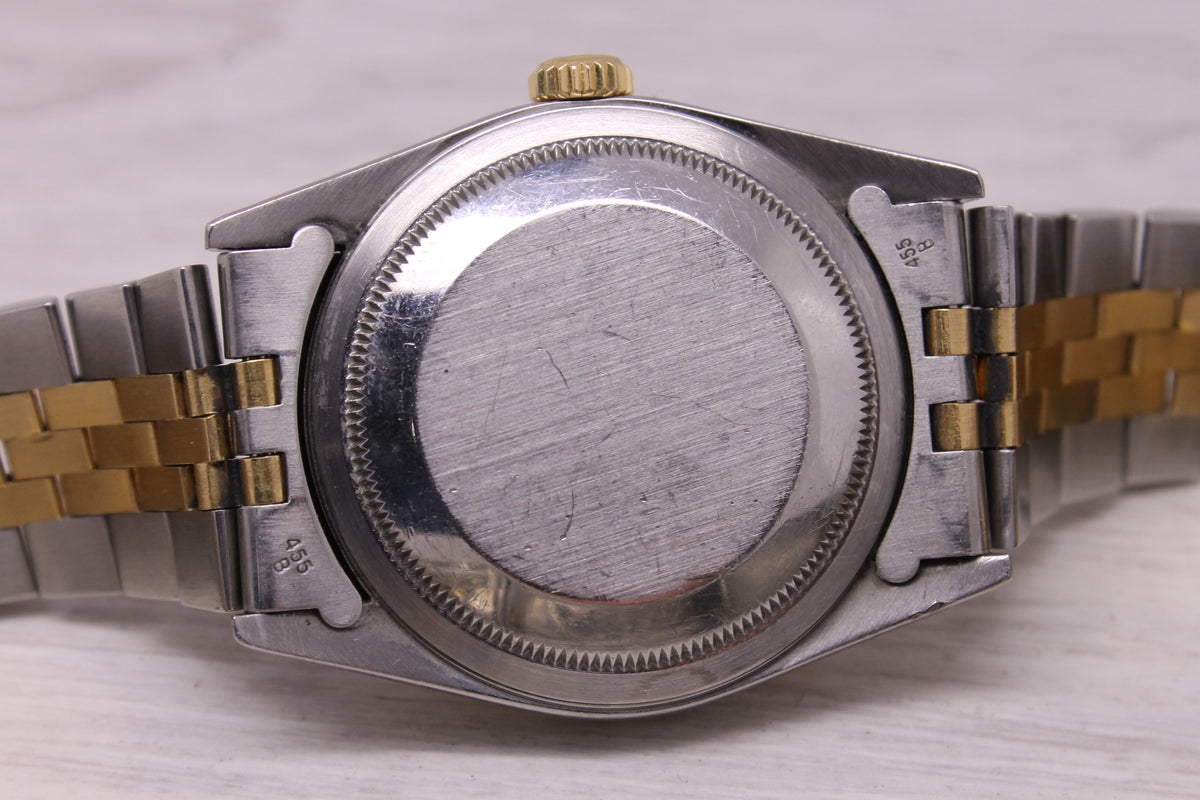 Vintage 1991 Rolex Datejust 16233 36mm 18k Steel Automatic Watch Jubilee Band