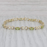 2.25ctw Peridot Tennis Bracelet 10k Yellow Gold 6.5" 4mm