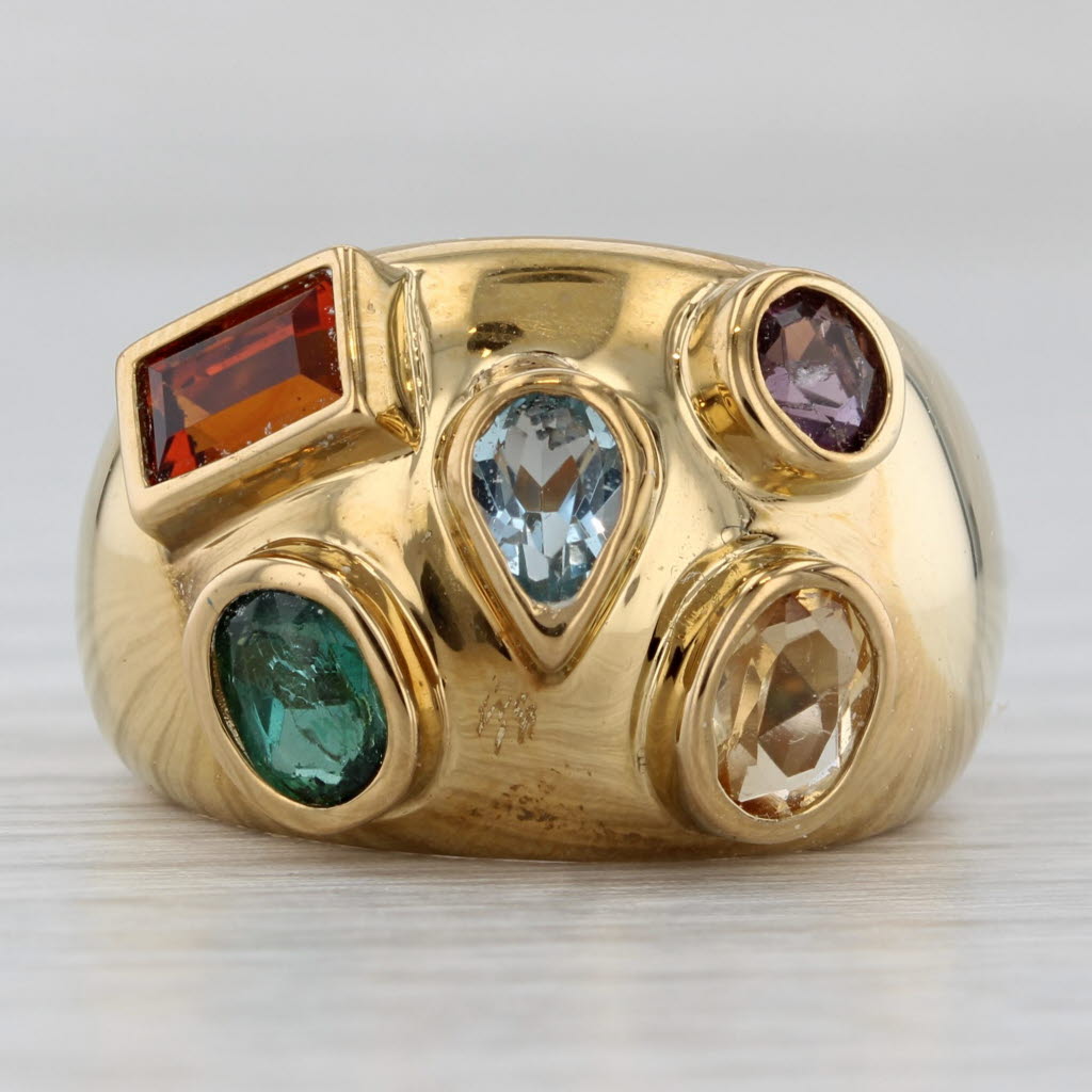 Gray 2.17ctw Multi-Gemstone Ring 14k Yellow Gold Size 6.75 Citrine Tourmaline