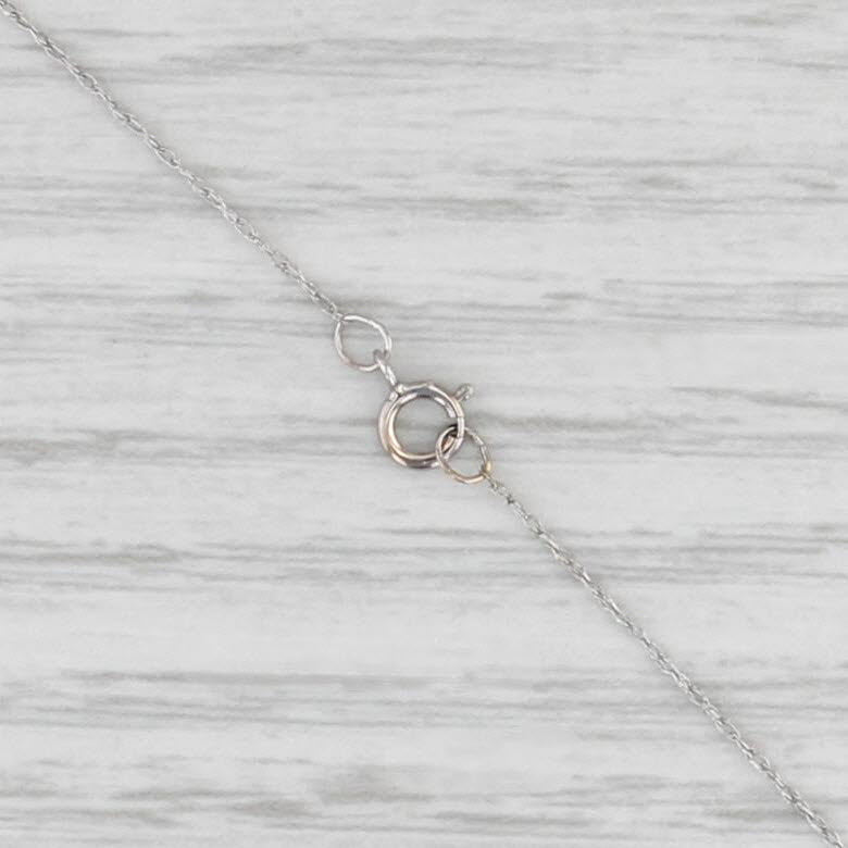 Love Pendant Necklace 10k White Gold Diamond 17.25" Rope Chain