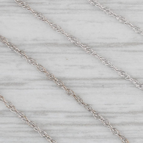 Gray 0.32ctw Cubic Zirconia Horseshoe Pendant Necklace 10k Gold 17.5" Rope Chain