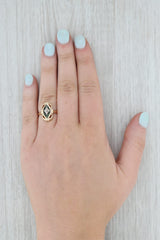 Gray Vintage Nephrite Jade Diamond Ring 10k Gold Size 4.75