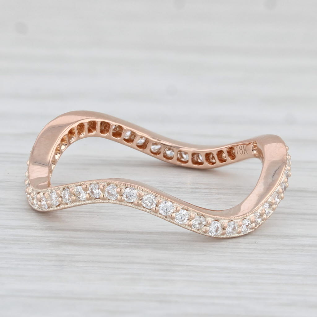 Light Gray New Beverley K 0.35ctw Contoured Curved Diamond Eternity Ring 18k Rose Gold Band