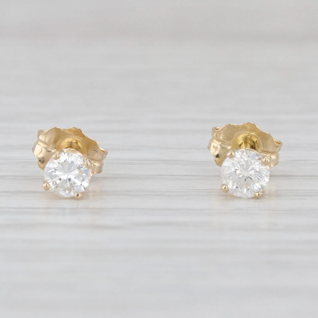 0.29ctw Round Solitaire Diamond Stud Earrings 14k Yellow Gold Studs