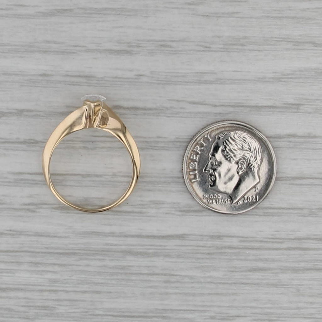 0.62ct Marquise Solitaire Diamond Engagement Ring 14k Yellow Gold Bypass Sz 4.75