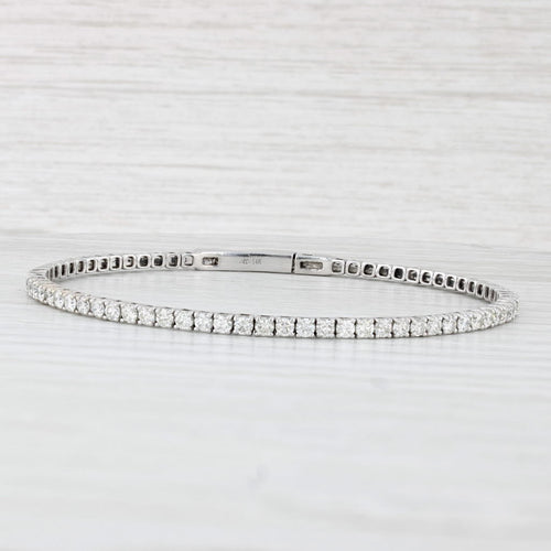 Light Gray 2ctw Diamond Tennis Bangle Bracelet 14k White Gold 7" 2.6mm Snap Clasp