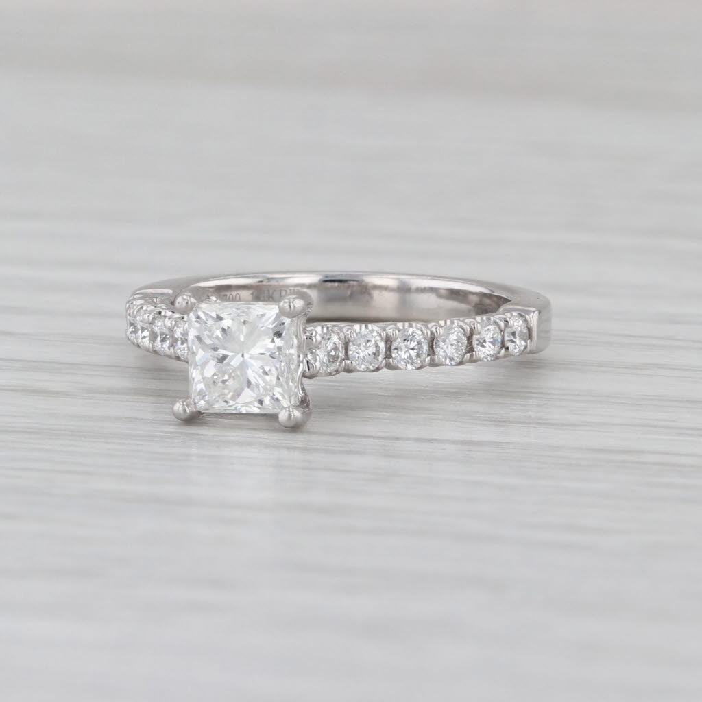 IGI 1.29ctw Princess Diamond Engagement Ring 14k White Gold Size 6