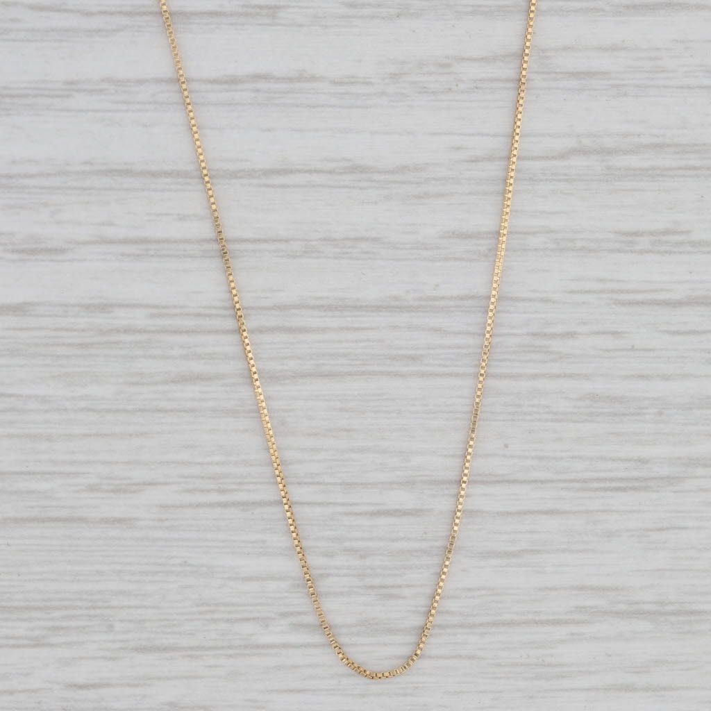 Gray 18" 0.5mm Box Chain Necklace 18k Yellow Gold Italy