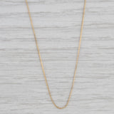 18" 0.5mm Box Chain Necklace 18k Yellow Gold Italy