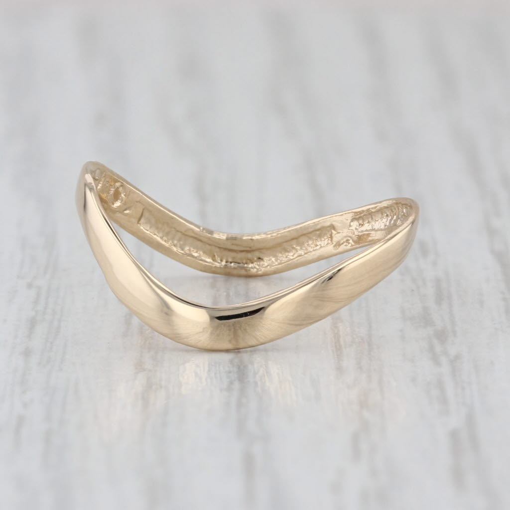 Contoured Curved Band Ring 10k Yellow Gold Size 9.5