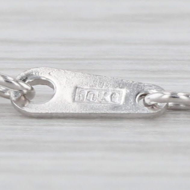 Diamond Open Heart Pendant 10k White Gold Cable Chain 16"-18"