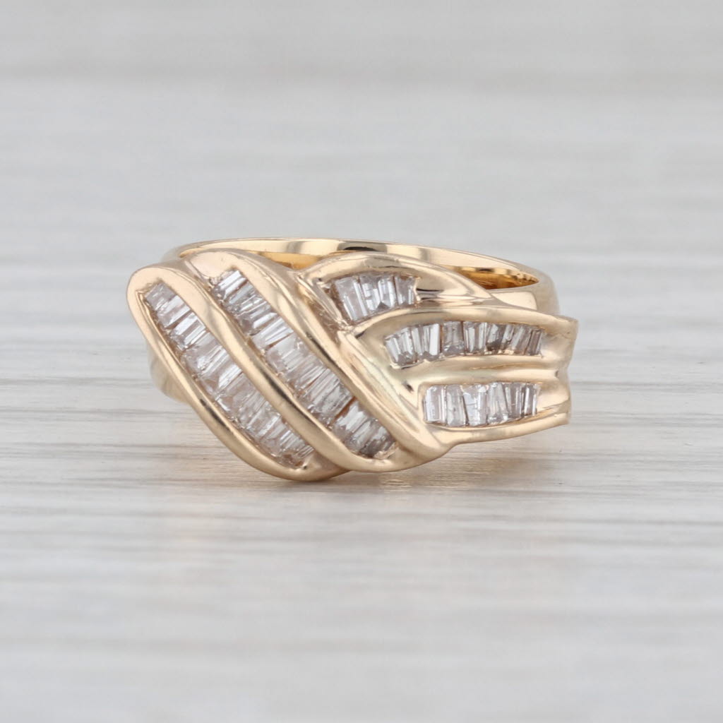 0.47ctw Diamond Ovalay Knot Ring 14k Yellow Gold Size 4