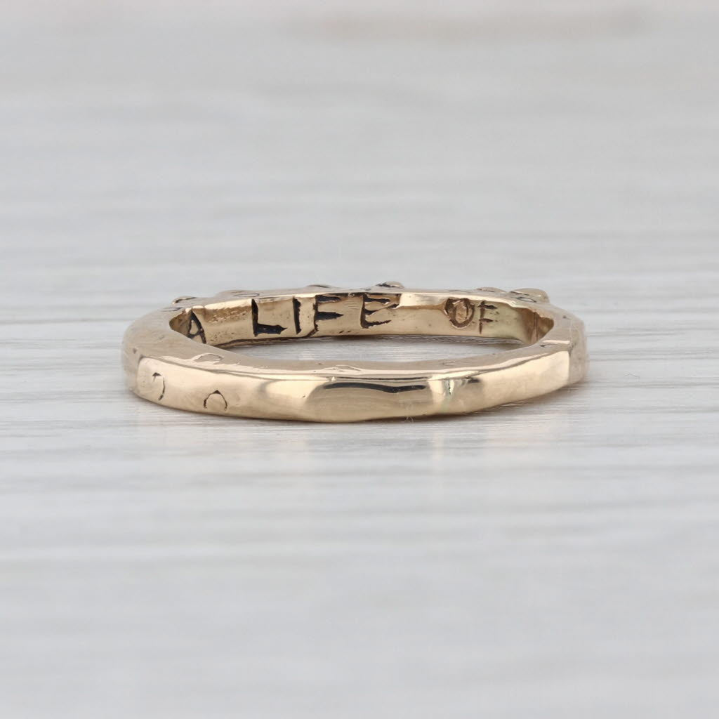 Jes Maharry Three Loves Heart Ring 14k Yellow Gold Size 6 Stackable Band