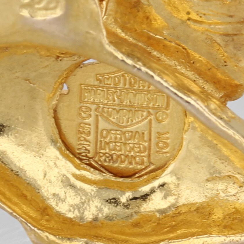 Harley Davidson Motorcycles Logo Eagle Pendant 10k Yellow Gold Statement