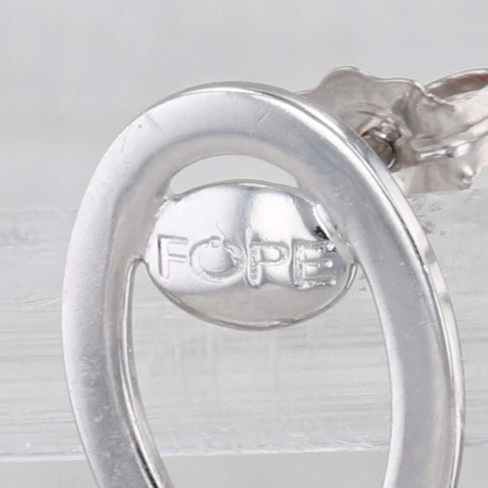 Fope 0.26ctw Diamond Layered Ovals Dangle Earrings 18k White Gold Drops