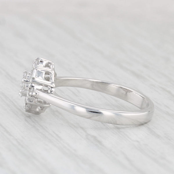 0.25ctw Round Diamond Cluster Engagement Ring 9k White Gold Size 6.25