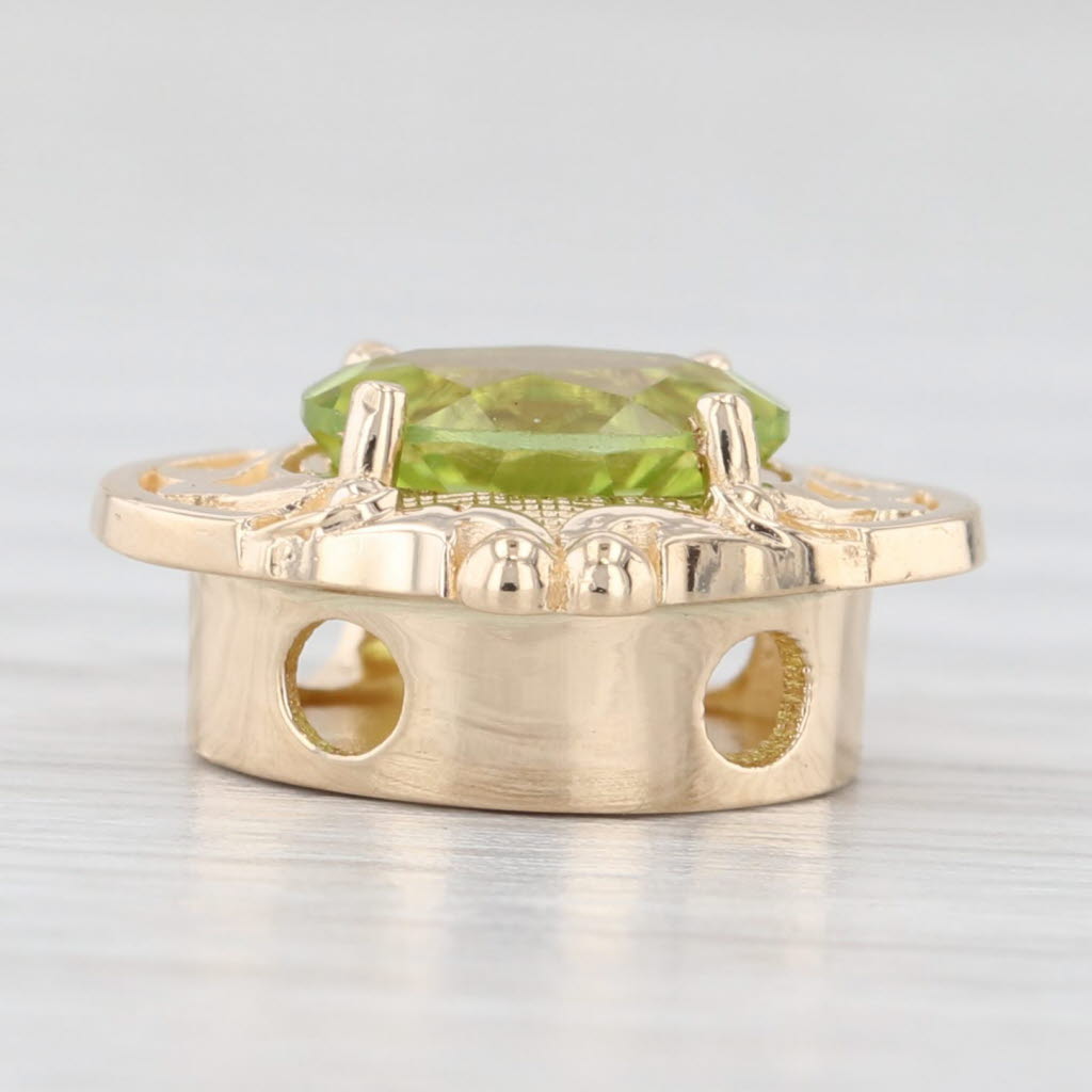 Light Gray 1.27ct Peridot Solitaire Slide Bracelet Charm 14k Yellow Gold Richard Glatter